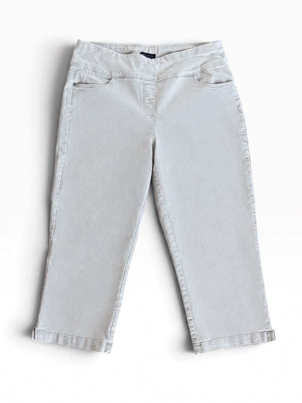 Violets & Roses Gray Stretch Capri Pants Size 8/29 Cropped Straight Leg